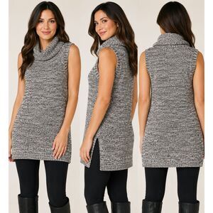 Papillon Sleeveless Cowl Neck Tunic Sweater  ST7335 Size M NWT